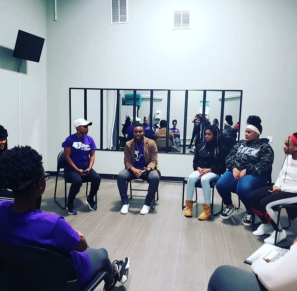 Community wellness workshop gathering indoors